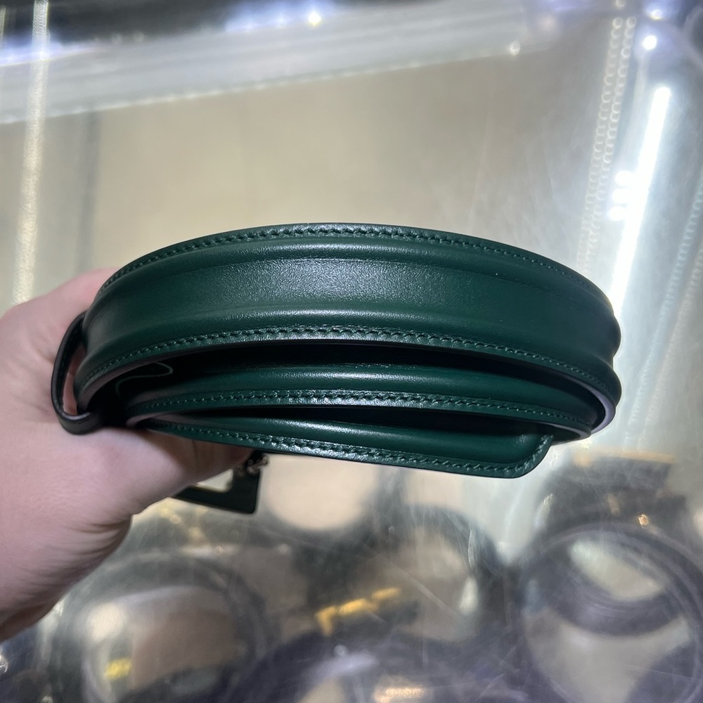 Men's Gucci Green Leather Belt - Picture 2 of 7